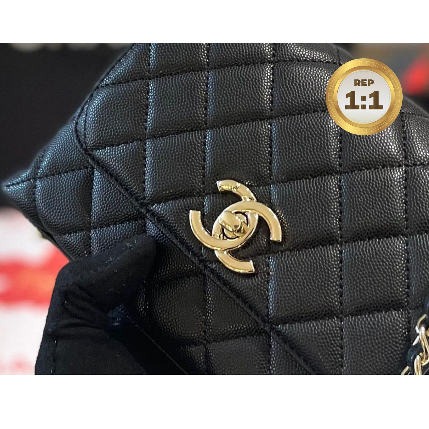 [REP 1:1] Chanel Coco With Top Handle Bag Black For Women 9.4in/24cm